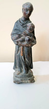 Petite sculpture en bois polychrome de Saint Antoine, école ibérique, XVIIIe siè