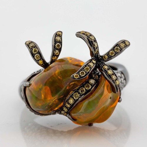 Damas bague 18k - damas, opale
