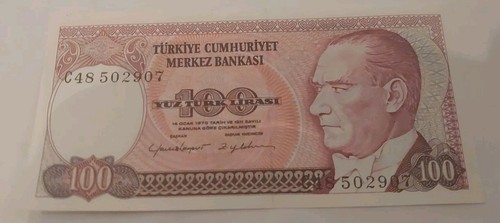 Billet turquie 100 - lirasi, 1970