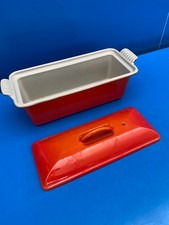Le Creuset TERRINE EN Fonte N°24 cm RECTANGLE Vintage foie gras ORANGE TBE C°4