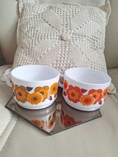 Lot De 2 Anciennes Tasses  Arcopal Décor Lotus  Vintage