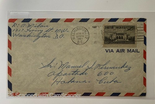 Letter via air - mail, from
