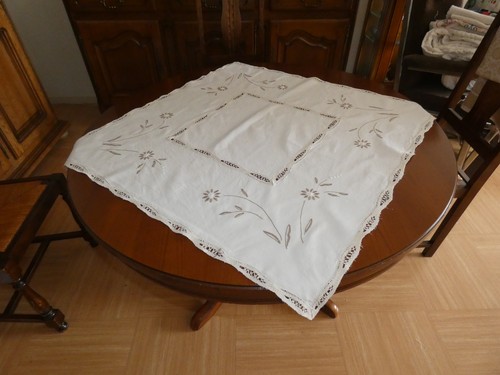 Linge ancien nappe thé - nappe,