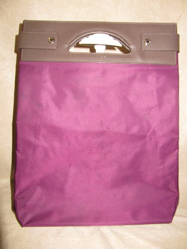 Lancel burgundy nylon handbag - lancel,