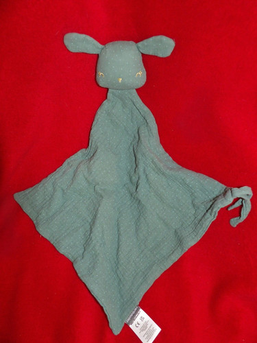 Doudou plat vert baudet lapin - doudou,