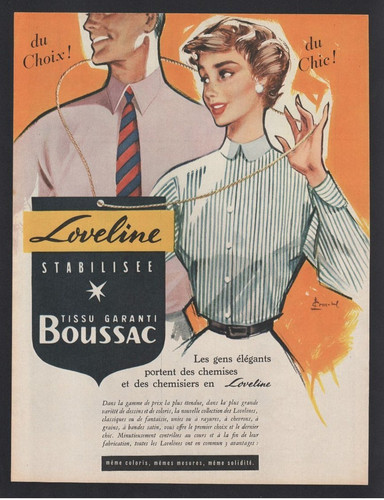 Publicite 1954 tissu mode - publicite,