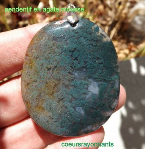 Pendentif agate mousse - en,
