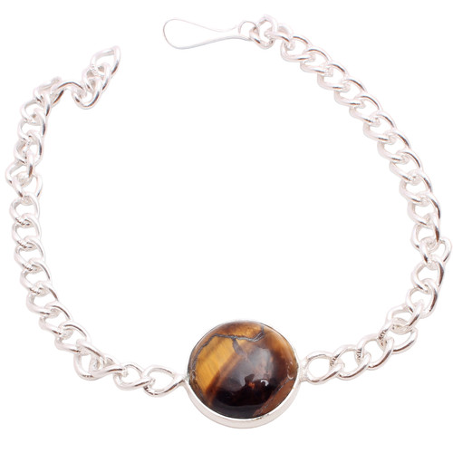 Tigre eye gemme plaqué - eye, argent