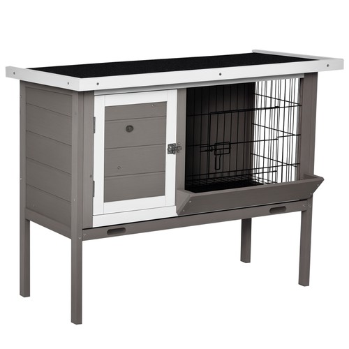 Pawhut clapier 91x46x71cm gris - pawhut,