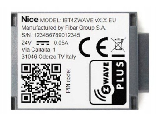 Interface nice ibt4zwave - nice,