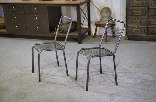 Paire chaises attribuée - chaises,