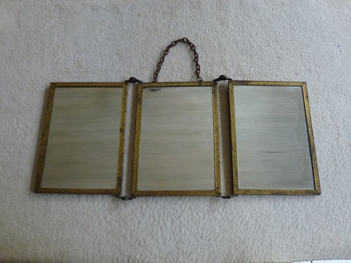 Ancien tryptique metal dore - ancien,