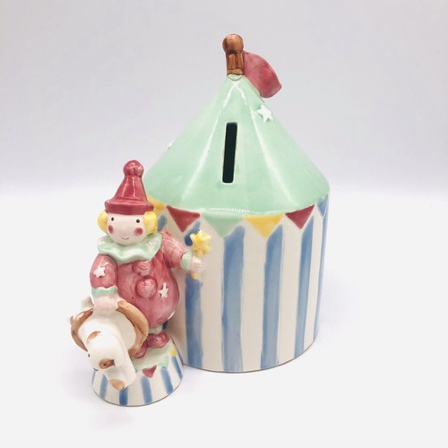 Clown and circus tent glazed - and,