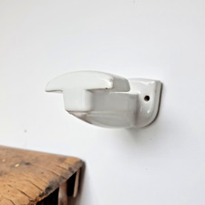 Ancienne Patère / Porte-Manteaux en Porcelaine Blanche - Vintage Salle de Bain
