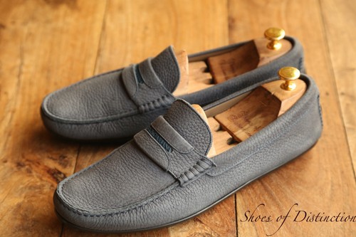 Mocassins cuir nubuck bleu - mocassins,