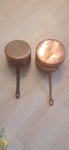 Lot casseroles cuivre - 2, en