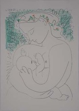 Pablo PICASSO : La grande maternité, Lithographie signée