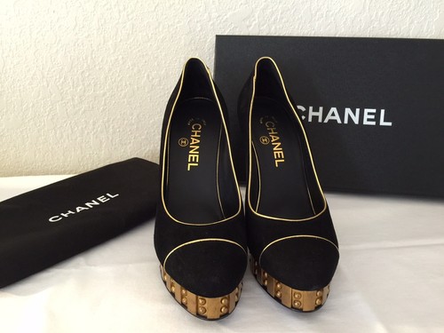 Nib chanel black suede - nib,