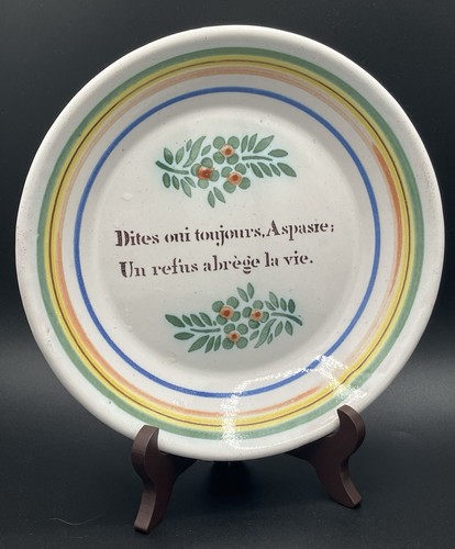 Assiette parlante faïence