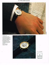 PUBLICITE ADVERTISING 084  1990  GUCCI  collection montre LE QUANTIEME