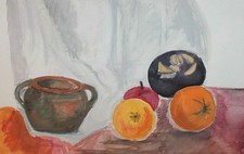 Tableau ancien aquarelle fauve