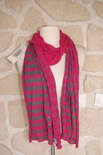 Jolie écharpe rose neuve de marque Diplodocus 100% lin étiqueté 49€
