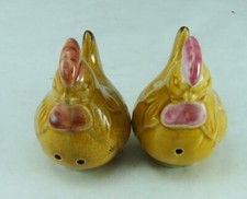 Ensemble De Salières Et Poivrières Vintage Otagiri Avec Des Coqs À Crête Rose