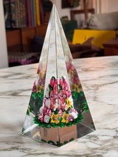 PRESSE-PAPIER SULFURE SAINT LOUIS PYRAMIDE DE FLEURS 1994 TIRAGE 100 PIÈCES