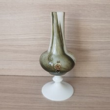 Soliflore en opaline vert et blanc,effet marbré, rare,vase,fleur,vintage
