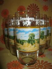 Vintage Lot x6 Anciens VERRES A BIERE KRONENBOURG PEINTURE PISSARO MONTFOUCAULT