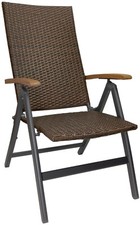 BRUBAKER Modena Chaises Poly Rotin de Jardin - Pliable - 7 Positions Réglables