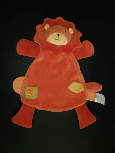 Doudou plat lion jaune orange - doudou,