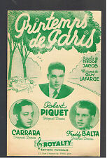 ANCIENNE PARTITION PRINTEMPS DE PARIS ROBERT PIQUET