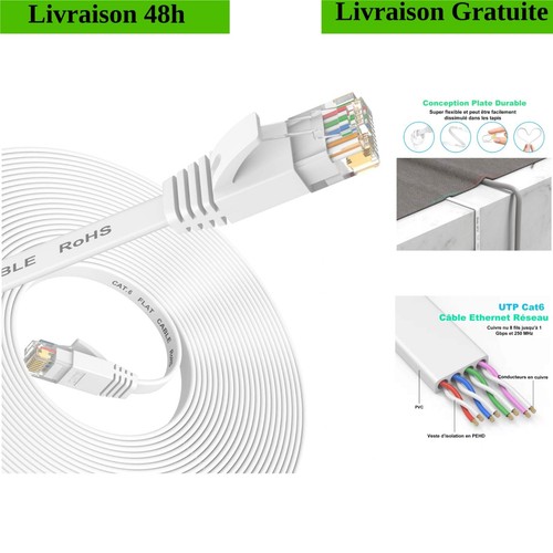 Câble ethernet cat plat - 5m, 6