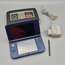 New Nintendo 3DS XL Handheld Console Metal Blue Official, Charger, Nintendo Case