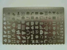Pochoir symbole normographe - pochoir,