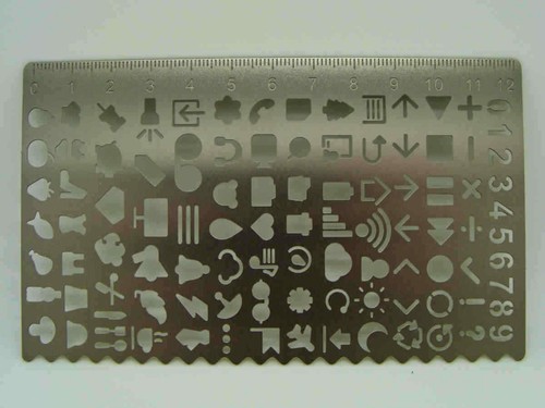 Pochoir symbole normographe - pochoir,
