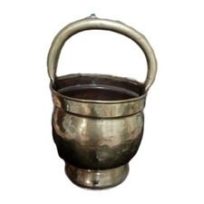 Ancien Chaudron Cache-pot ancien en cuivre/laiton