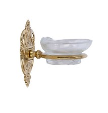 Porte-Savon En Laiton Brillant De Style Empire Avec Verre Porte-Savon