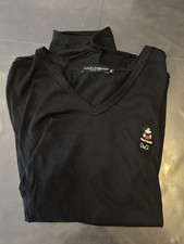 Dolce & Gabbana Mickey Mouse Black V Neck Tshirt Size M (48)