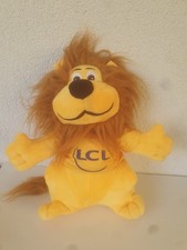 Peluche Mascotte Le Lion Jaune LCL Crédit Lyonnais de 2018 Vintage H.30 Cm