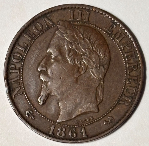 France empire centimes 1861 - centimes,