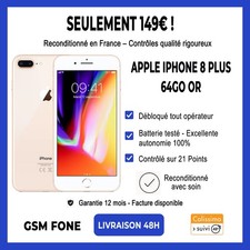 iPhone 8 Plus 64 Go - Or - Débloqué - Parfait État -  Garantie 12 Mois