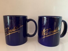 LOT 2 MUGS TASSES CAFE VINTAGE - MC DONALD'S - DARK BLUE