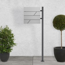 Boîte aux lettres gris clair avec support sur pied anthracite acier inoxydable