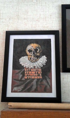 Tête mort aux - pastels, secs
