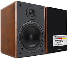 Paire Enceintes Bibliothéque Caissons Haut-Parleur 2-Voies HiFi Audio Marron 60W