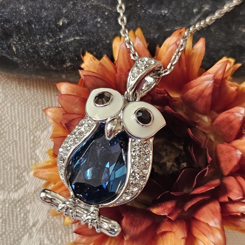 Collier hibou plaqué blanc - plaqué,