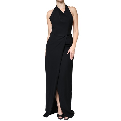 Robe longue fourreau noir sans
