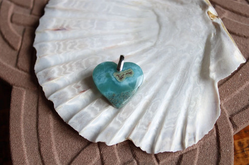 Collier cœur larimar - cœur,